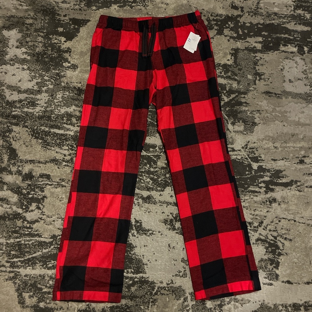 Old Navy Red and Black Plaid Pants
